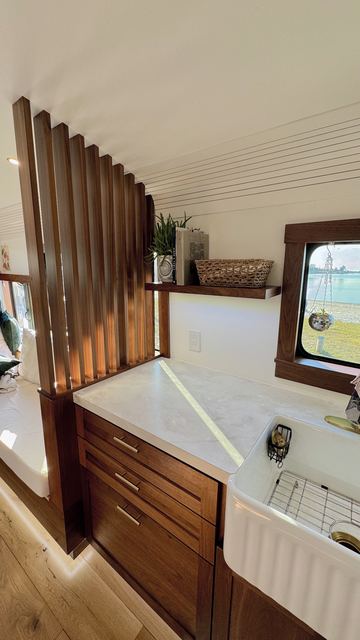Sink and counter from the aisle