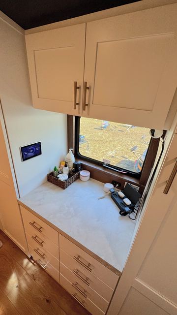 Bathroom cabinet and window